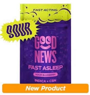 Good News | 2:1 (THC:CBN) Fast Asleep Sour Blueberry Fast Acting Gummies