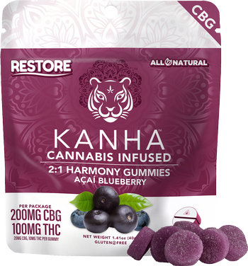 Kanha | Indica 2:1 (CBG:THC) Harmony Acai Blueberry Gummies