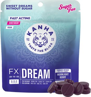 Kanha | Indica 1:1:1 (THC:CBD:CBN) Dream Moonlight Berry (Sugar-Free) Gummies