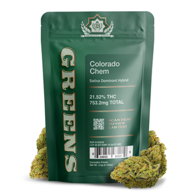 GREENS | Flower | Colorado Chem | THC 21.52% | Sativa-Hybrid