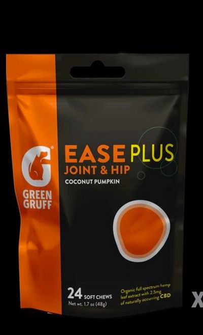 Green Gruff | Dog Supplement | 24pc | Ease Plus CBD | Joint & Hip Dog Chews | 120mg CBD