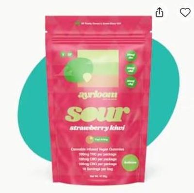 Ayrloom | Gummy | 10pk - Sour Strawberry Kiwi (10THC:10CBD:10CBG) - Hybrid