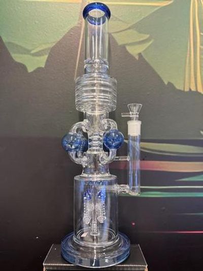 **SALE** | Bong | Accessory | Glass | Bong Blue Three Mushroom