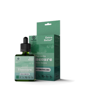 Green Revolution | Tincture | 100mg | Extra Relief | 30:2:1 CBD:THC:CBC | Fast Acting | Vegan | GF