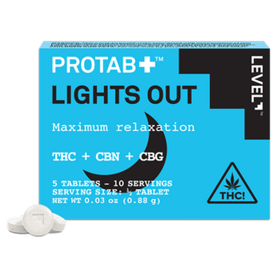 Level | Tab Pill | 100mg | Lights Out Protab+ | 5pc / 100mg | 2:1:1 THC:CBN:CBG