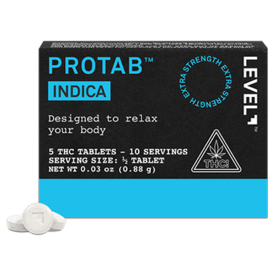 LEVEL | Tab Pills | 100mg | Indica Protab Extra Strength THC Tablets | 5ct