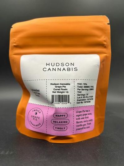 Hudson Cannabis | Concentrate | Rosin- Grape Pie | 1g 70% Indica