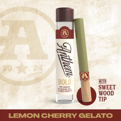 Anthem | Infused Wood Tip Pre Roll | Lemon Cherry Gelato | 1g | 52.45% | Hybrid
