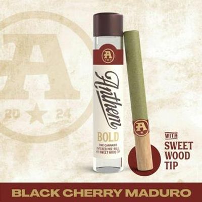 Anthem | Infused Wood Tip Preroll | 1g | Black Cherry Maduro | THC 38.96% | Indica