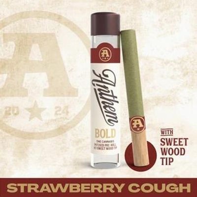 Anthem | Infused Pre Roll Wood Tip | 1G | Strawberry Cough | 47.4% | Sativa