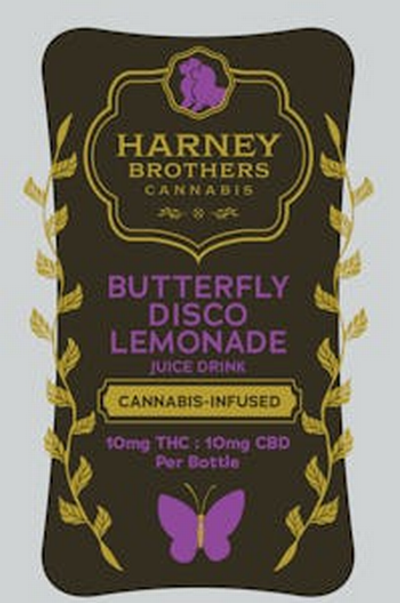 Harney Brothers | Butterfly Disco Lemonade | Drink -16oz w / 10mgTHC | Bottle