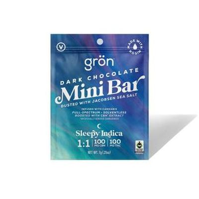 Gron Mini | Dark Chocolate | 1:1 THC:CBN 100mg | Sleepy Indica