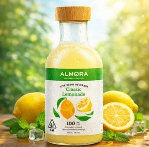 Almora Farm: 12oz Bottle: 100mg THC OG Lemonade Beverage