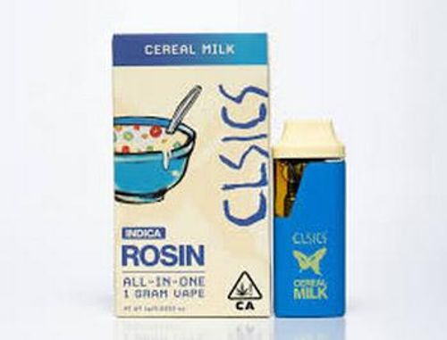 CLSICS Live Rosin All-In-One Cartridge 1g Indica Cereal Milk