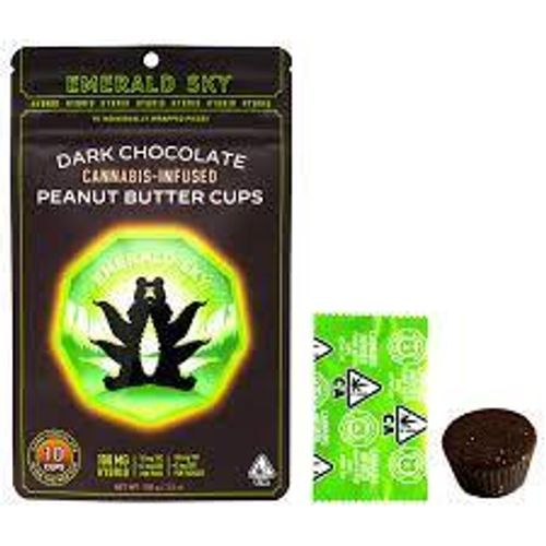 Emerald Sky Dark Chocolate Peanut Butter Cups - 10mg each - total 100mg
