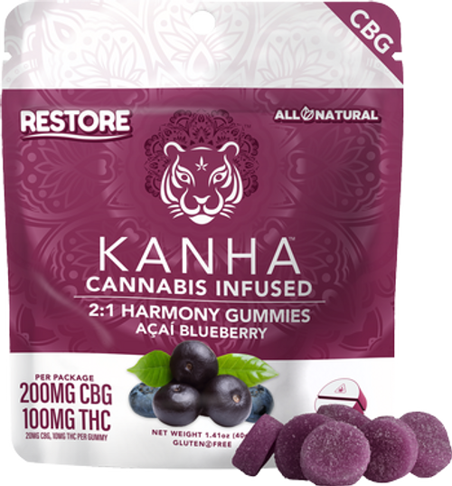 Kanha | Indica 2:1 (CBG:THC) Harmony Acai Blueberry Gummies