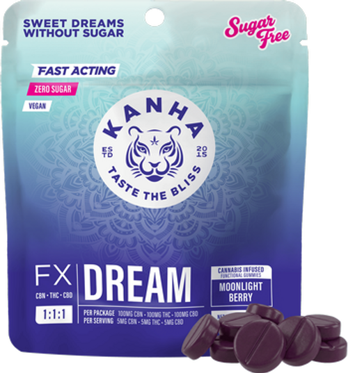 Kanha | Indica 1:1:1 (THC:CBD:CBN) Dream Moonlight Berry (Sugar-Free) Gummies