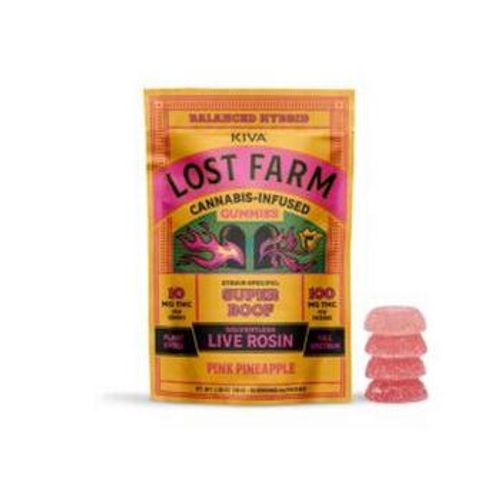 Kiva Lost Farm | Pink Pineapple x Super Boof Live Resin Gummies