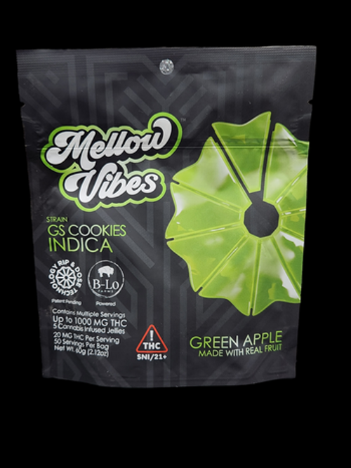  Mellow Vibes 1000MG Gummies Green Apple