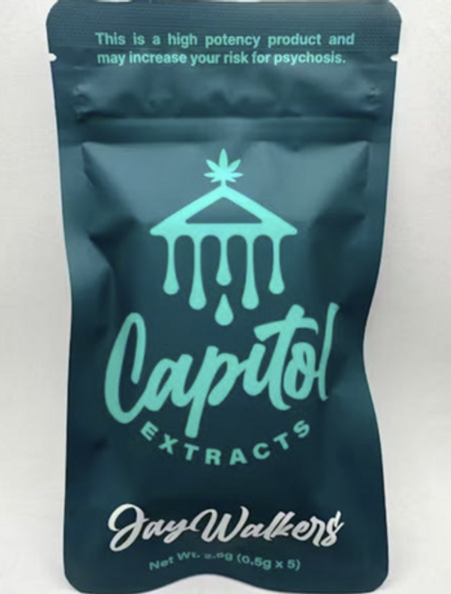 Capitol Extracts | J Walkers | Glitter Lushers | Cured Resin Sauce Infused | 5pk pre-rolls | 2.5g Hybrid